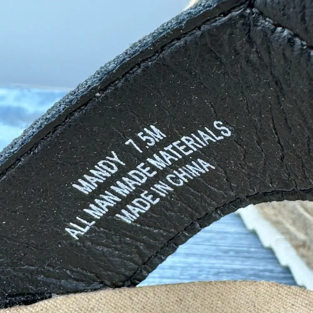 NEW Cushionaire Women’s Mandy Stretch Platform Sandals Black Size 7.5M